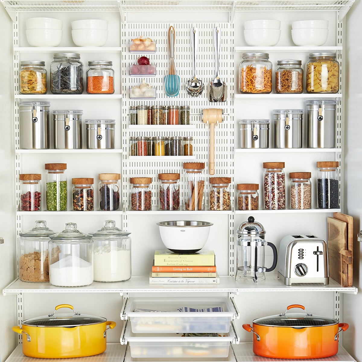 White elfa utility ReachIn Pantry The Container Store
